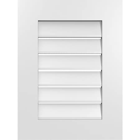 Ekena Millwork Vertical Surface Mount PVC Gable Vent: Functional, w/ 3-1/2"W x 1"P Standard Frame, 18"W x 24"H GVPVE18X2401SF
